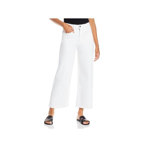 LAFAYETTE 148 Womens Stretch Zippered Slightly Cropped Wide-leg High Waist Jeans - Picture 1 of 4